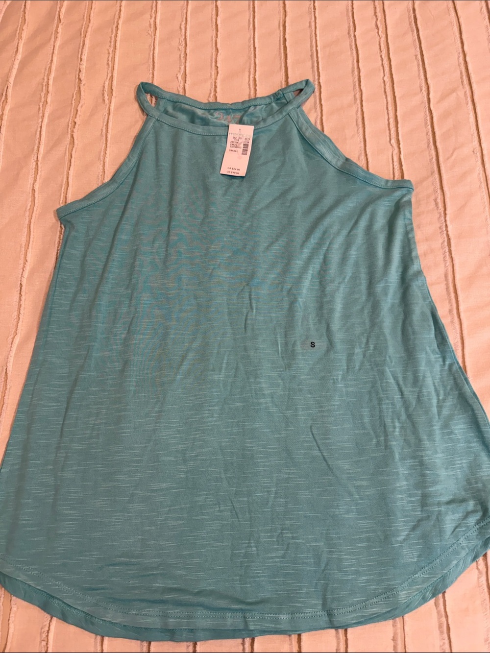Light Blue Sleeveless Halter Tank Top